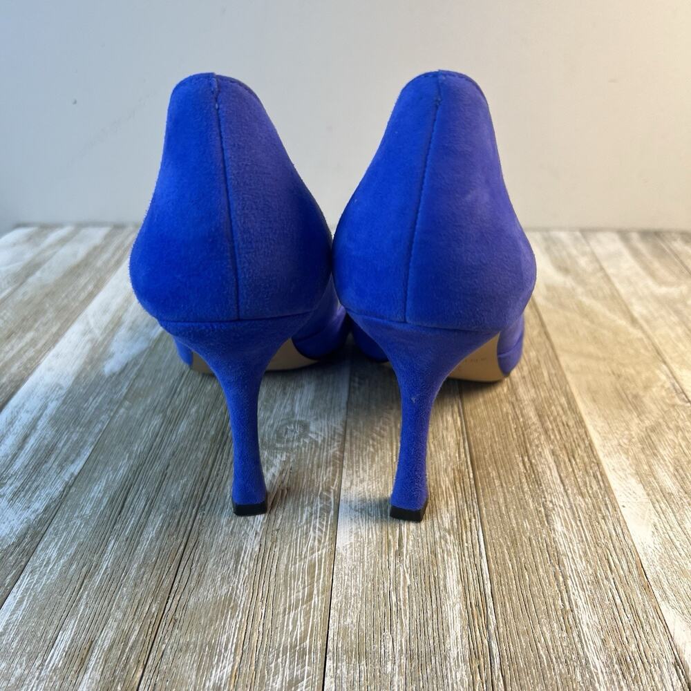 Ann Taylor Royal Blue Suede Pointed-Toe Pumps - Picture 8 of 11